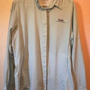 Columbia light blue Performance Button-Up Shirt